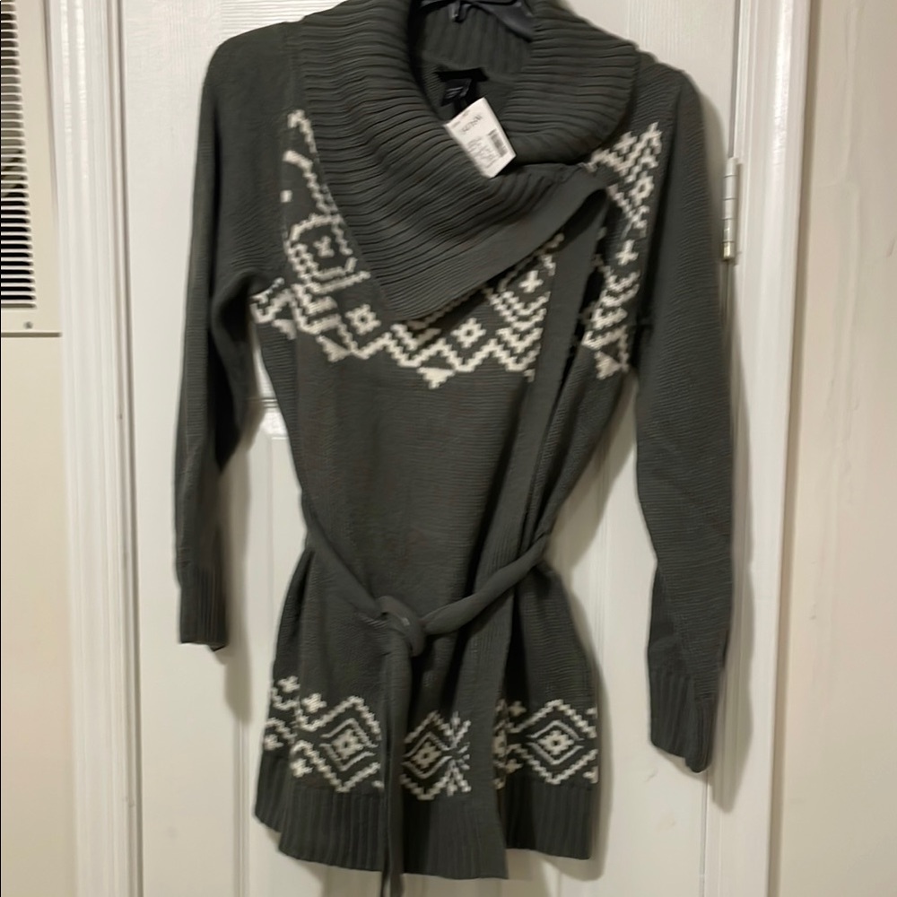 Women's Gray Patterned Sweater
